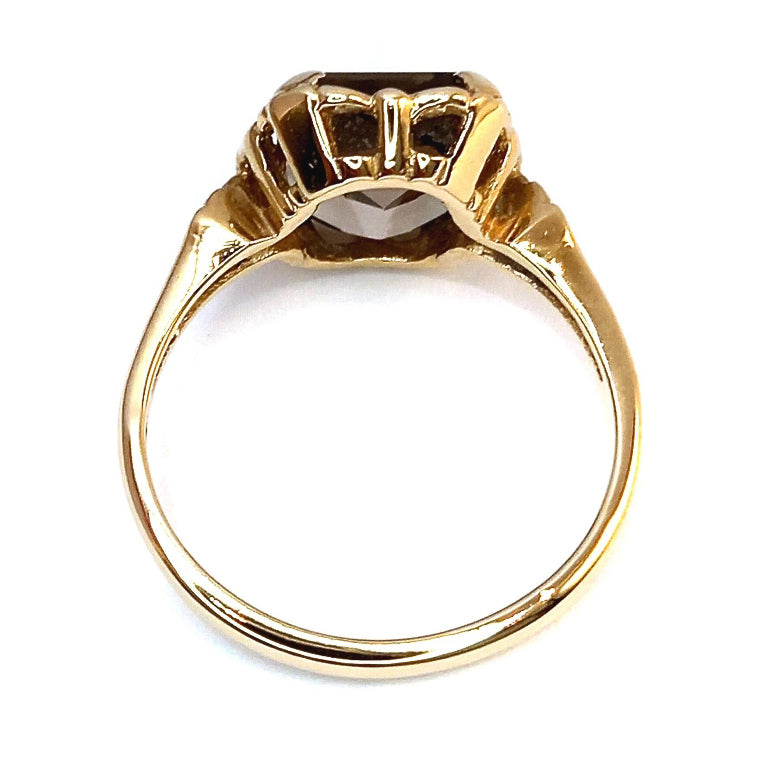 Vintage 9ct Gold Smokey Quartz Ring