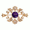 Vintage Amethyst & Seed Pearl Brooch