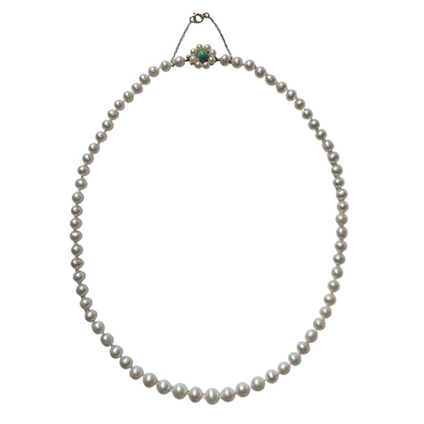 Pre-Owned Cultured Pearl & Turquoise Necklace