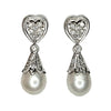 Vintage Pearl & Diamond Drop Earrings