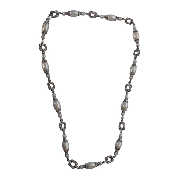Pre-Owned 18ct Pearl & Diamond Necklace