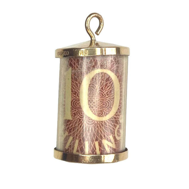 Vintage 9ct Gold Ten Shilling Note Charm