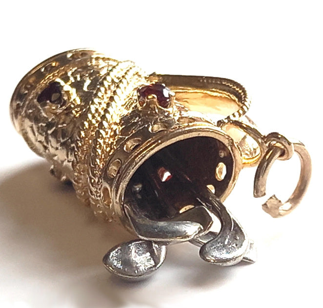 Vintage 9ct Gold Golf Clubs & Bag Charm