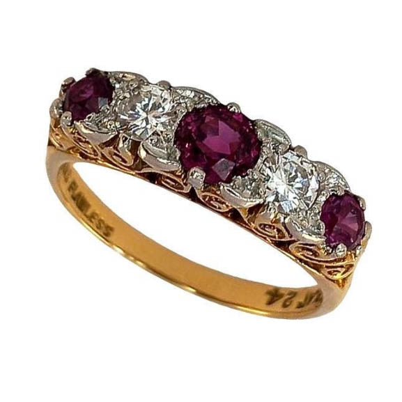 Vintage Ruby & Diamond Ring
