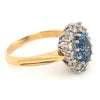 Pre-owned 18ct Gold Blue Topaz & Diamond Cluster Ring