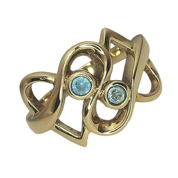 Pre-owned 9ct Gold Blue Topaz 'Clogau' Ring