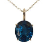 Pre-owned Blue Topaz Pendant Necklace