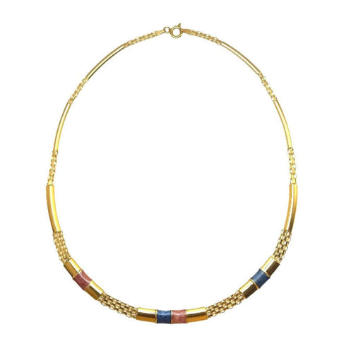 Pre-owned 17 Inch Enamelled Link Necklace