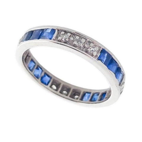 Pre-owned Sapphire & Diamond Full Eternity Ring