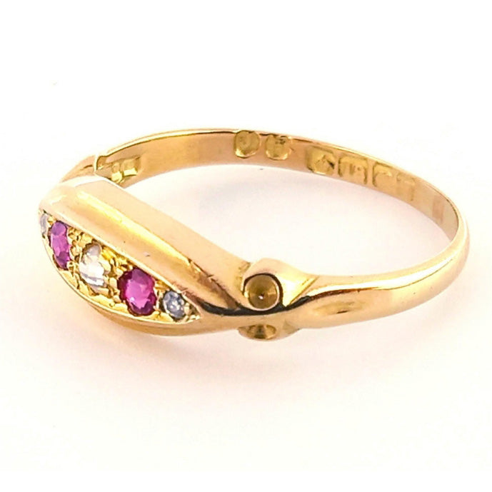 Vintage 18ct Gold Ruby & Diamond Ring