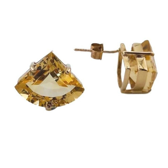 Pre-owned 9ct Gold Citrine Stud Earrings