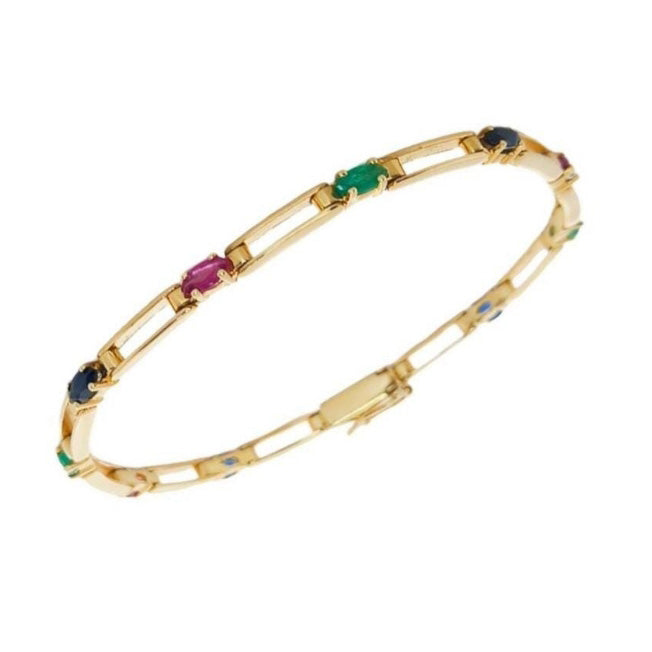 Pre-owned Sapphire, Ruby & Emerald Bracelet