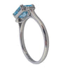 Pre-owned Platinum Aquamarine & Diamond Ring