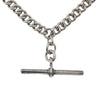 Vintage Silver 14.5 Inch Albert Chain with T-bar