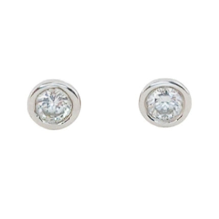 Pre-owned 9ct Whie-Gold Diamond Stud Earrings