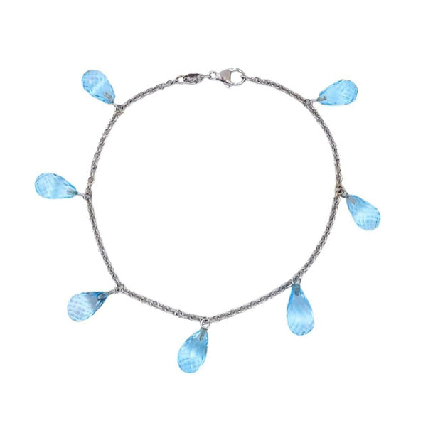 Pre-owned 18ct White-Gold Blue Topaz Bracelet