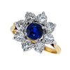 Vintage Sapphire & Diamond Cluster Ring