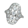 Vintage 18ct White-Gold Diamond Deco Ring
