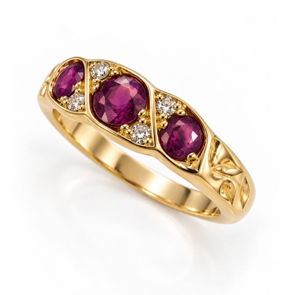 Vintage 18ct Gold Ruby & Diamond Ring