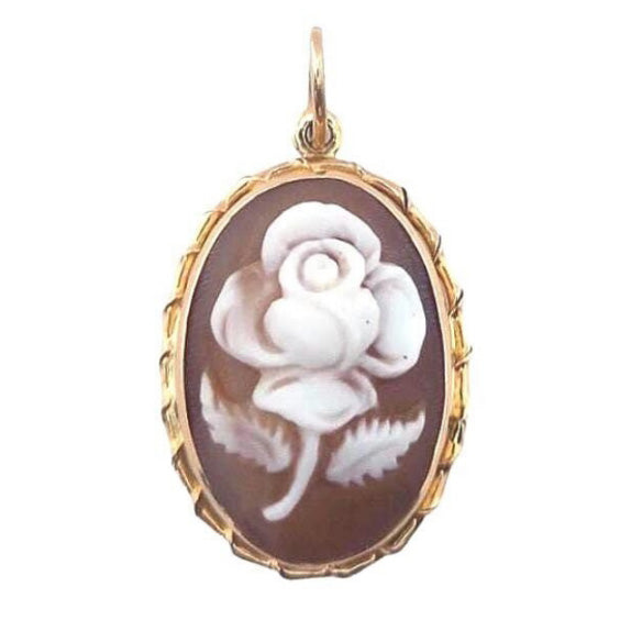 Vintage Cameo Rose Pendant