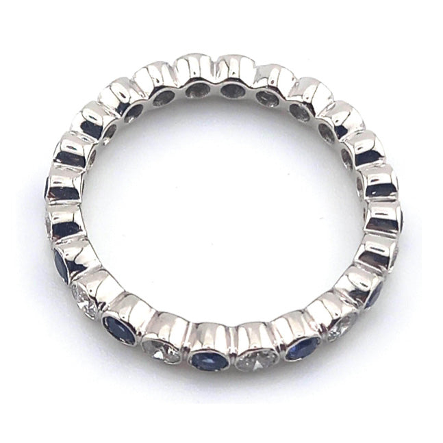 Pre-owned Sapphire & Diamond Full Etenrity Ring