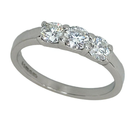 Pre-owned 18ct White-Gold Diamond Trilogy Ring
