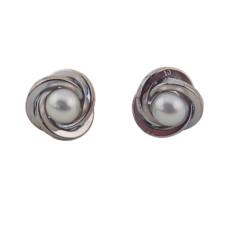Pre-owned 9ct White-Gold Pearl Stud Earrings