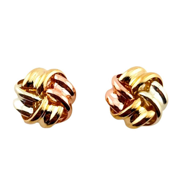 Pre-owned 9ct Gold 3 Colour Stud Earrings