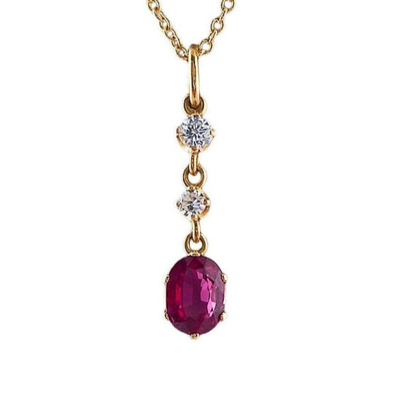 Pre-owned 18ct Gold Ruby & Diamond Necklace