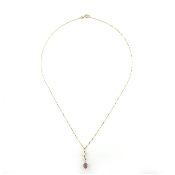 Pre-owned 18ct Gold Ruby & Diamond Necklace