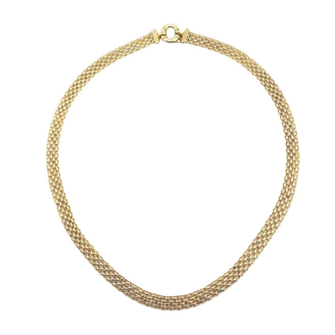 Pre-owned 9ct Gold Woven Necklace 18 Inch