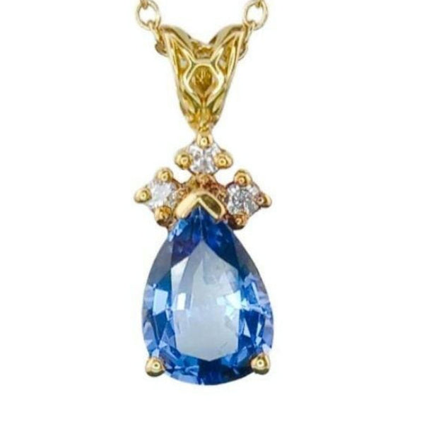 Pre-owned 18ct Gold Tanzanite & Diamond Necklace
