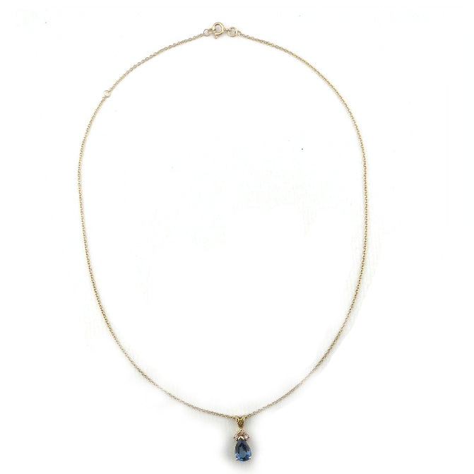 Pre-owned 18ct Gold Tanzanite & Diamond Necklace