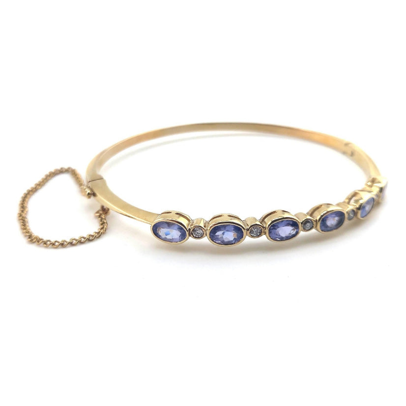 Pre-owned Tanzanite & Diamond Bangle