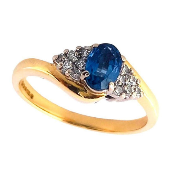 Pre-owned 18ct Gold Sapphire & Diamond Ring
