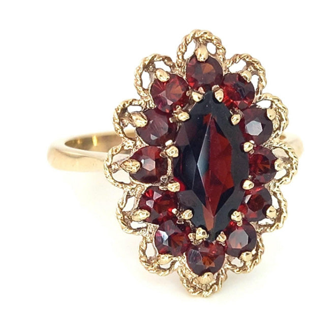 Vintage Garnet Cluster Ring