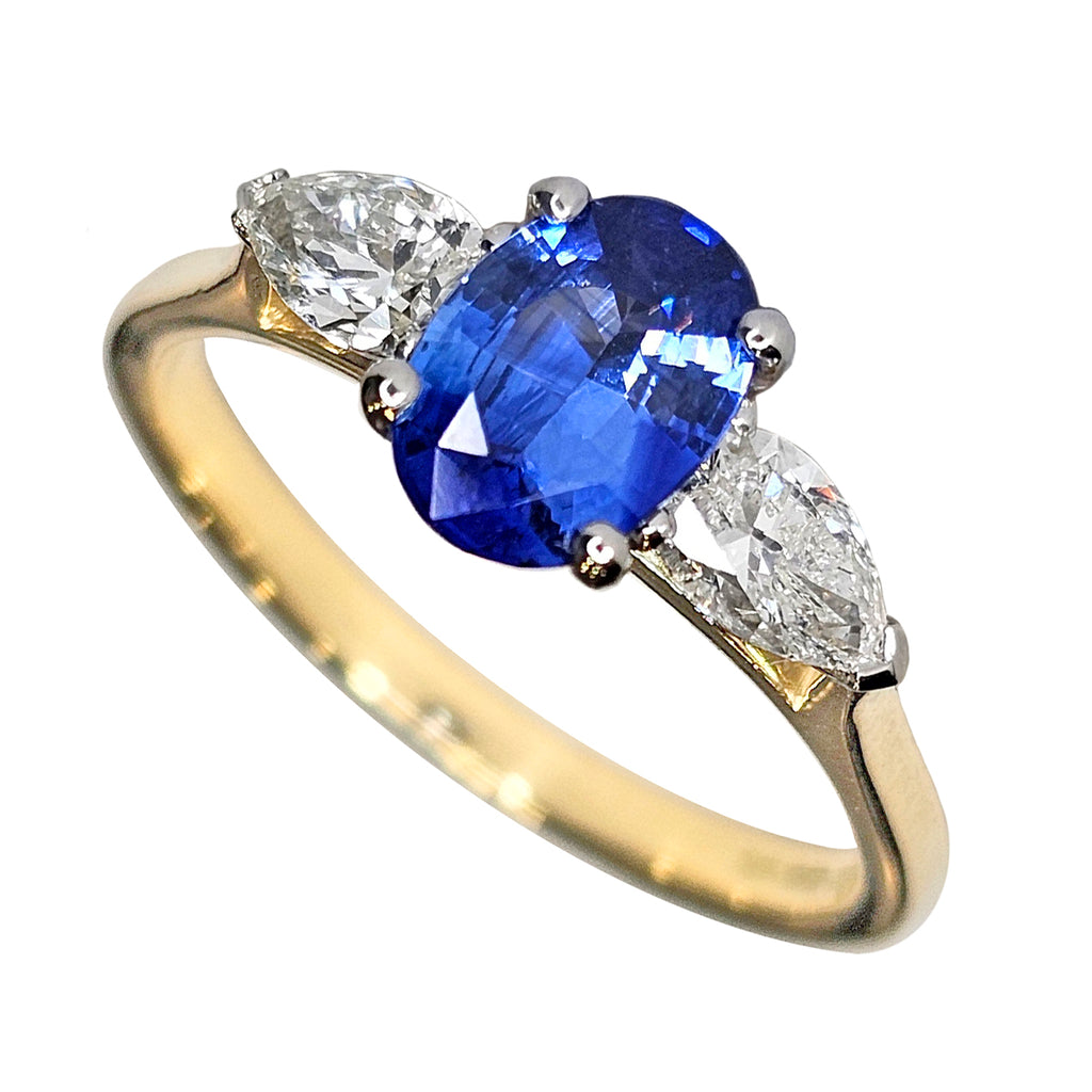 18ct Gold Platinum Sapphire & Diamond Ring