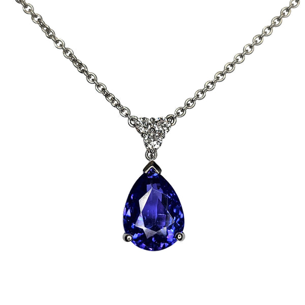 Platinum Tanzantie & Diamond Necklace