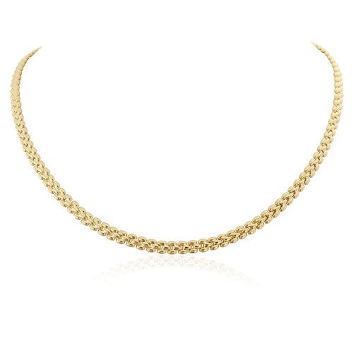 9ct Gold Brick Link Collarette