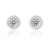 9ct White Stone Set Earrings