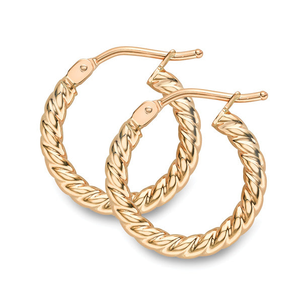 9ct Gold Twisted Hoop Earrings