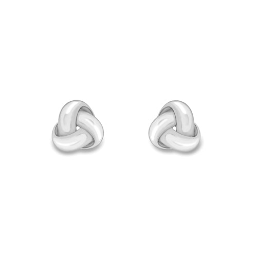 9ct White Gold Knot Earrings