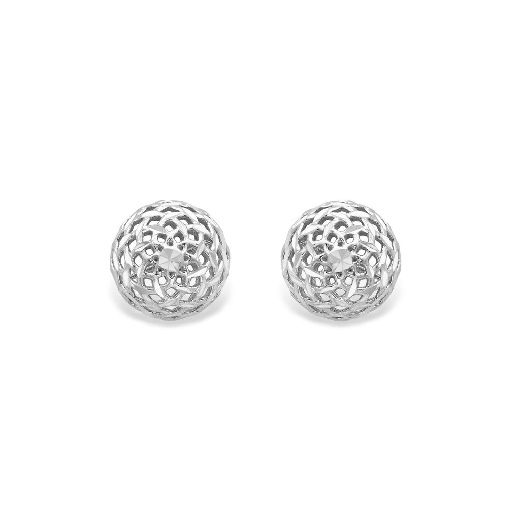 9ct White Gold Ball Stud Earrings