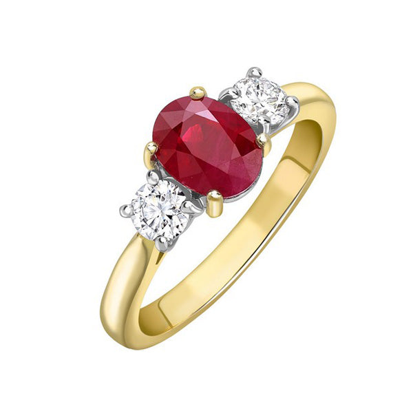 18ct Gold Ruby & Diamond Ring