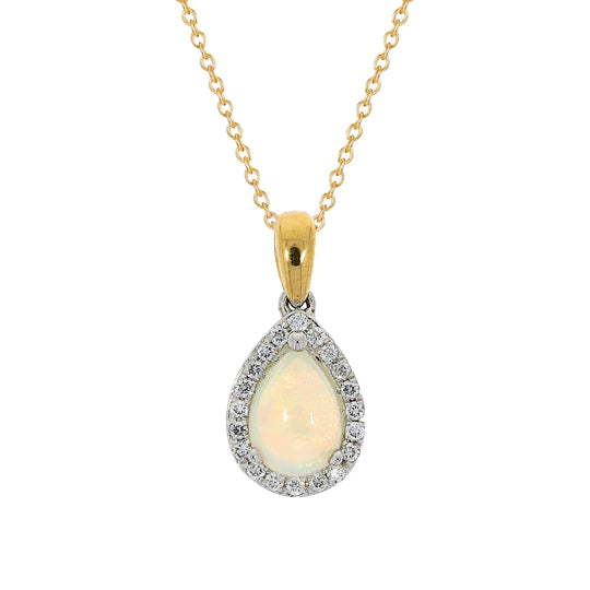 18ct Opal & Diamond Pendant