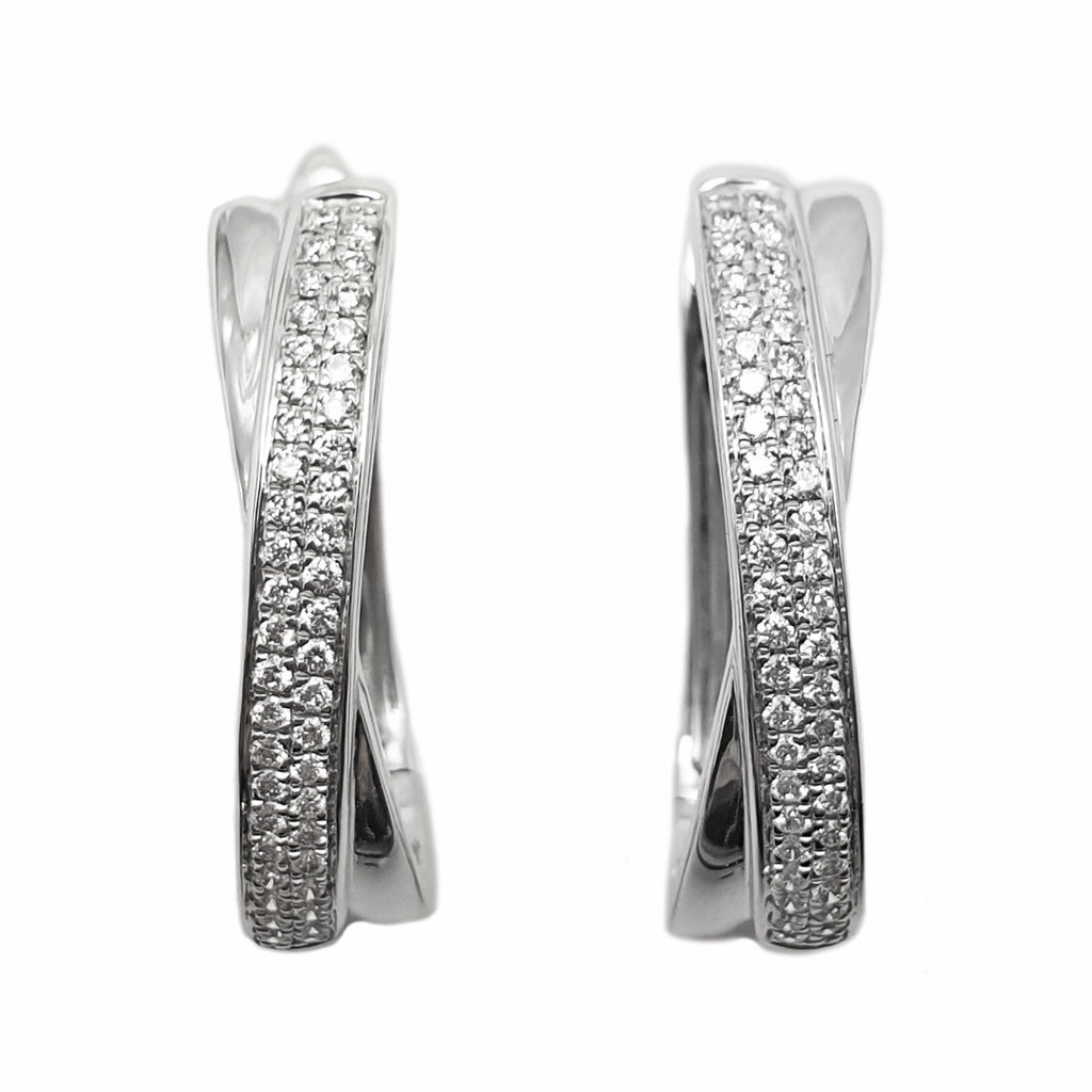 18ct White Gold Diamond Hoops