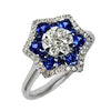 18ct White Gold Sapphire & Diamond Ring