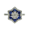 18ct White Gold Sapphire & Diamond Ring