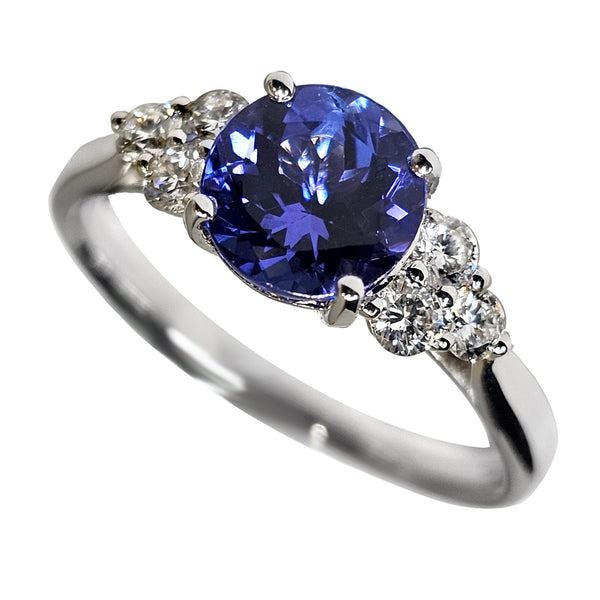 18ct White Gold Tanzanite & Diamond Ring