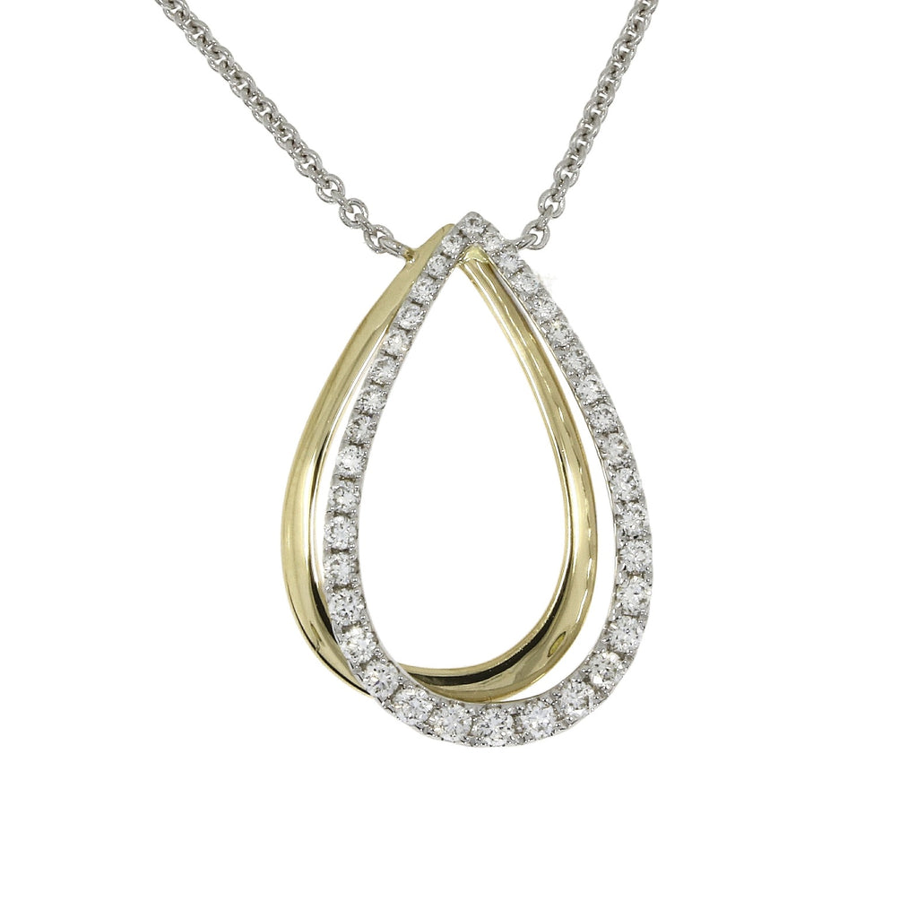 18ct White Gold Diamond Teardrop Pendant